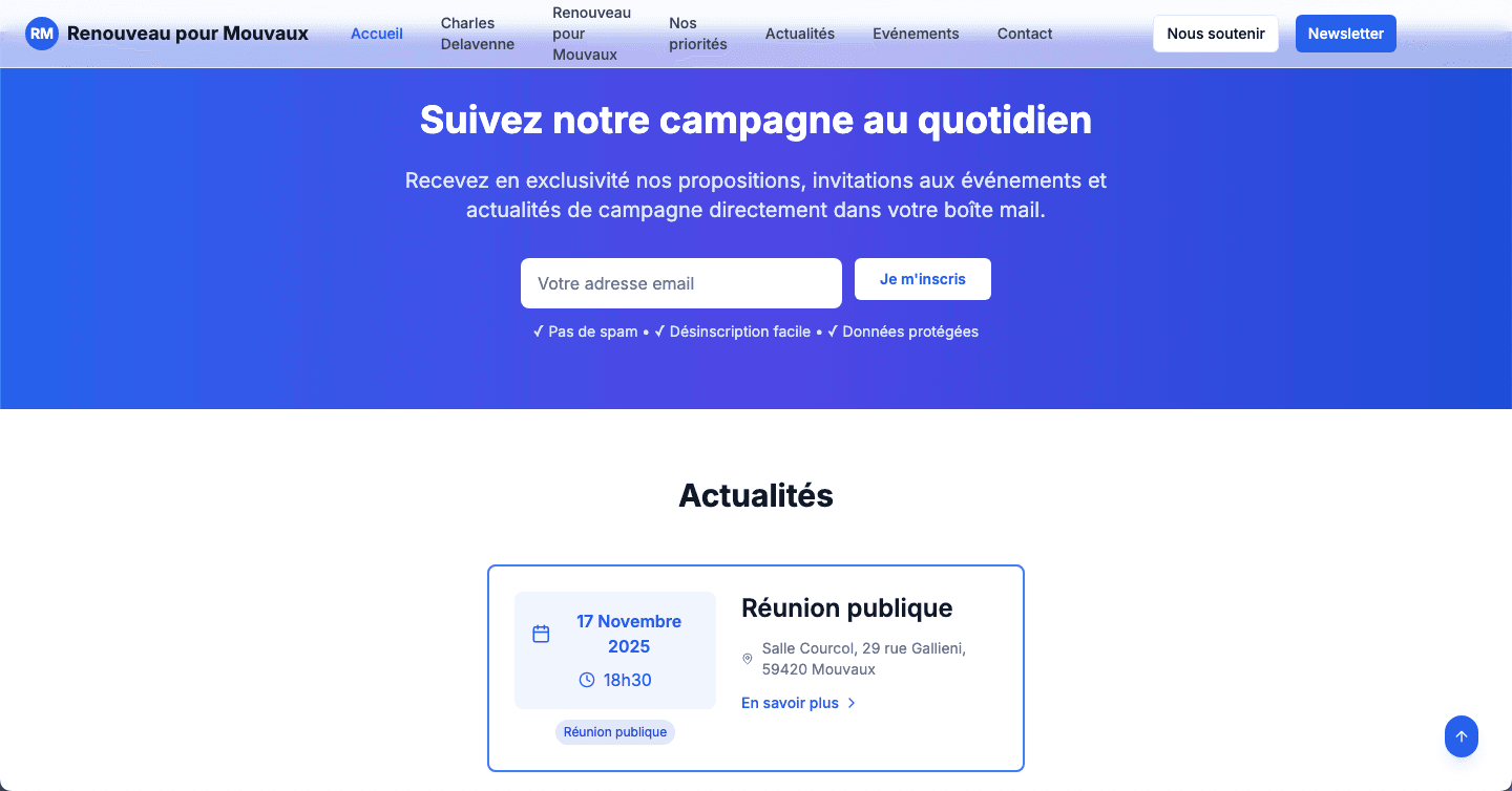 Renouveau pour Mouvaux - Site de campagne