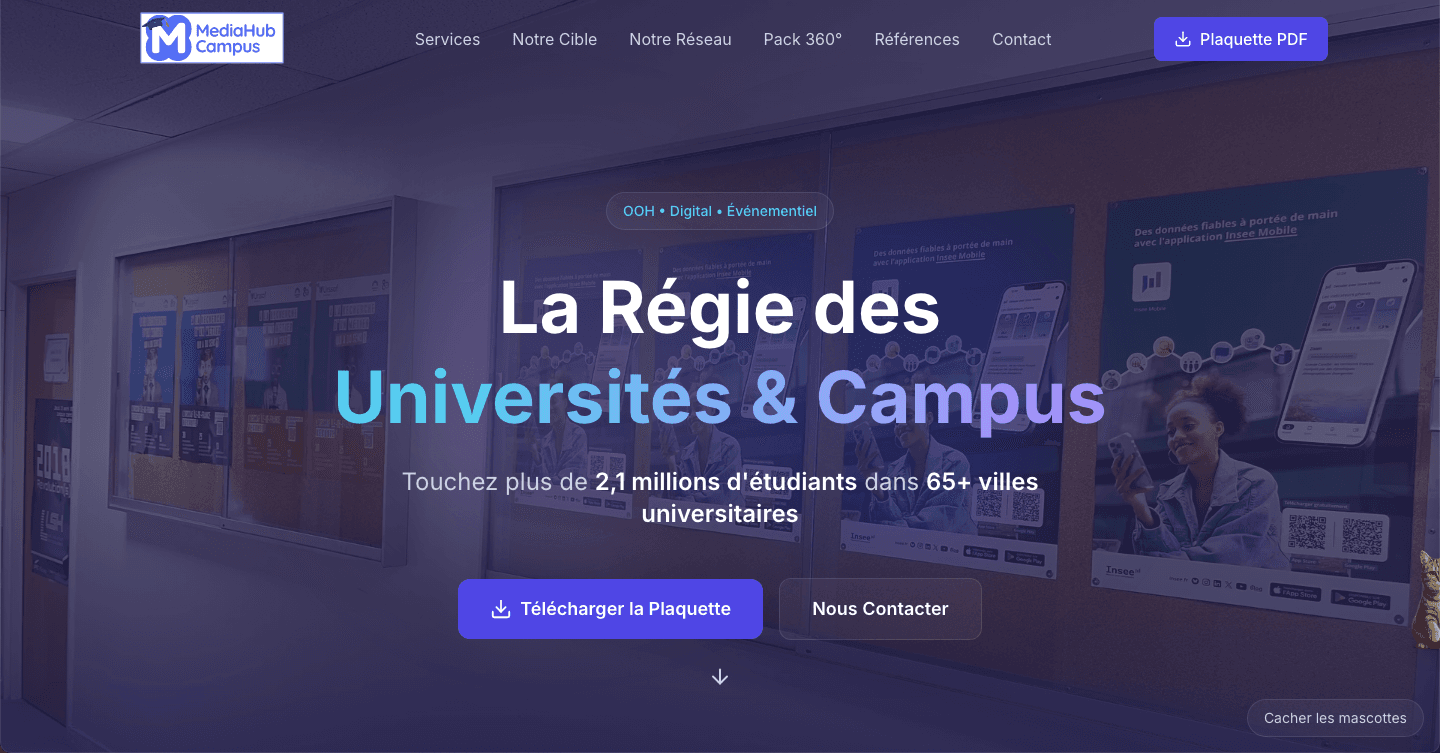 MediaHub Campus - Site vitrine